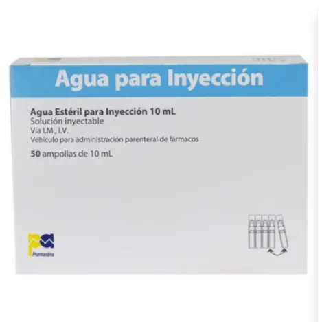 AGUA DESTILADA 10 ML CAJA X 50 AMPOLLAS - Ecofarma